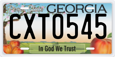 GA license plate CXT0545