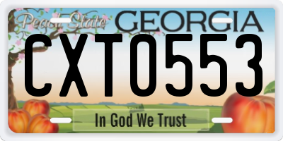 GA license plate CXT0553
