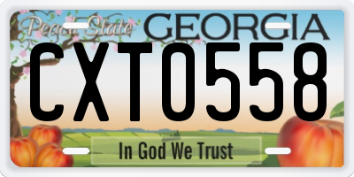 GA license plate CXT0558