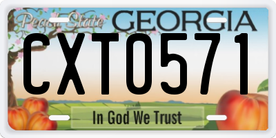 GA license plate CXT0571