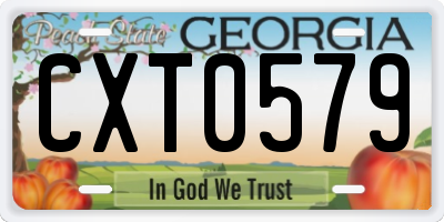 GA license plate CXT0579