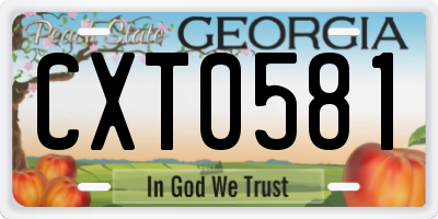 GA license plate CXT0581