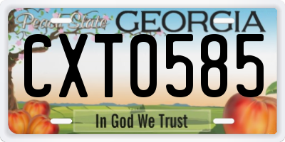 GA license plate CXT0585