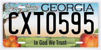 GA license plate CXT0595