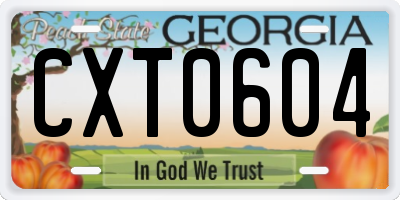 GA license plate CXT0604