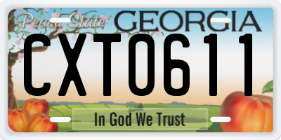GA license plate CXT0611