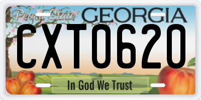 GA license plate CXT0620