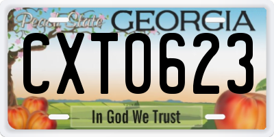GA license plate CXT0623