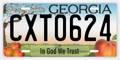 GA license plate CXT0624