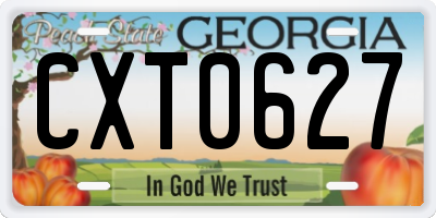 GA license plate CXT0627