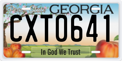 GA license plate CXT0641