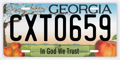 GA license plate CXT0659
