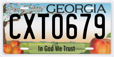 GA license plate CXT0679