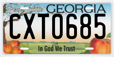 GA license plate CXT0685