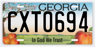 GA license plate CXT0694
