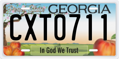 GA license plate CXT0711