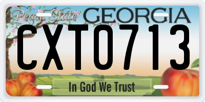 GA license plate CXT0713