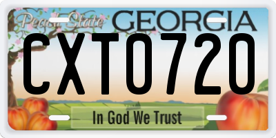GA license plate CXT0720