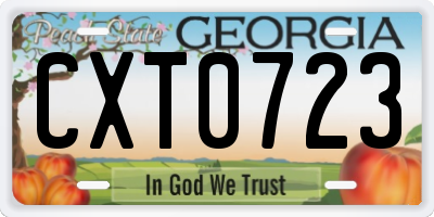 GA license plate CXT0723