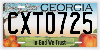 GA license plate CXT0725