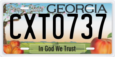 GA license plate CXT0737