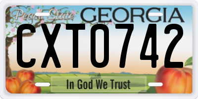GA license plate CXT0742