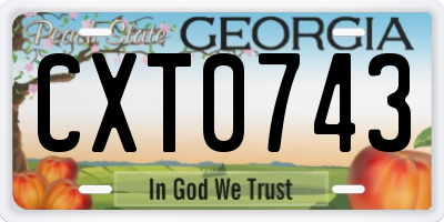 GA license plate CXT0743