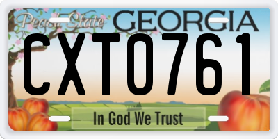 GA license plate CXT0761