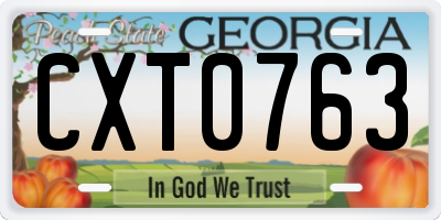 GA license plate CXT0763