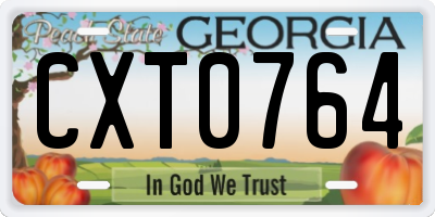 GA license plate CXT0764