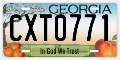 GA license plate CXT0771