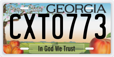 GA license plate CXT0773