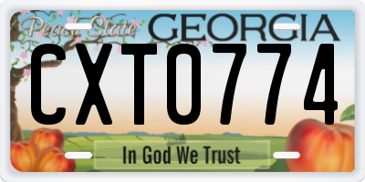GA license plate CXT0774
