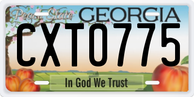 GA license plate CXT0775