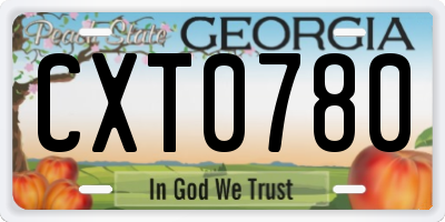 GA license plate CXT0780