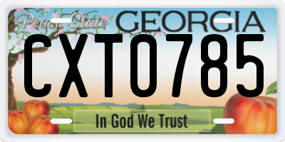 GA license plate CXT0785