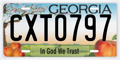 GA license plate CXT0797