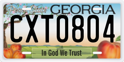 GA license plate CXT0804