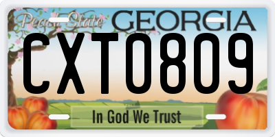 GA license plate CXT0809