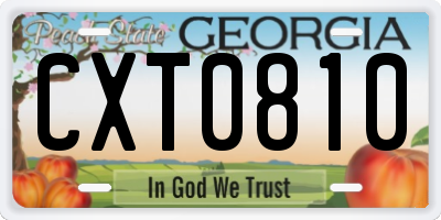 GA license plate CXT0810