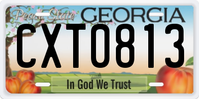 GA license plate CXT0813
