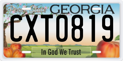 GA license plate CXT0819