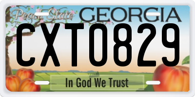 GA license plate CXT0829