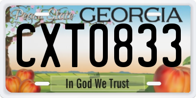GA license plate CXT0833