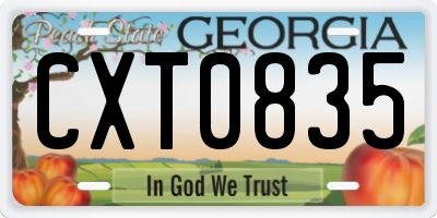 GA license plate CXT0835
