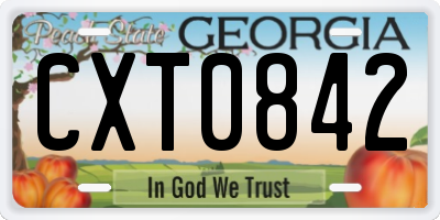 GA license plate CXT0842