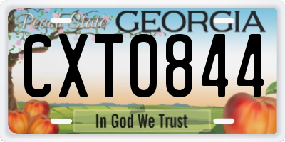 GA license plate CXT0844