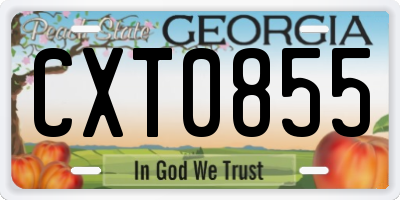 GA license plate CXT0855