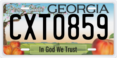 GA license plate CXT0859