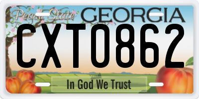 GA license plate CXT0862